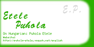 etele puhola business card